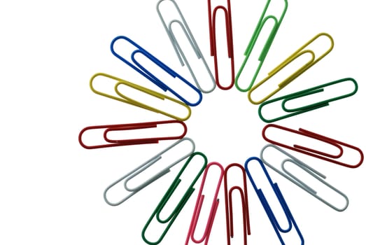 office paper clips. It is isolated on a white background