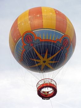 A Hot Air Balloon ride up in the sky.