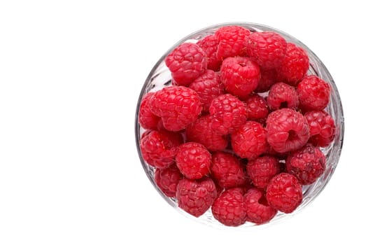 Raspberries in glass bowl (1) with clipping path