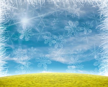 Background made of snow flakes good for winter designs.