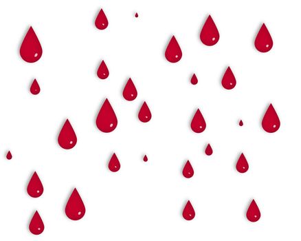 Gutter Drops of blood isolated on a white background