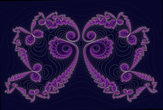 Fractal the image of the butterfly (lilac color with set of fine details)