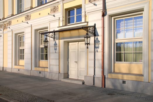 Side entrance to the Opera in Wroclaw. Poland.