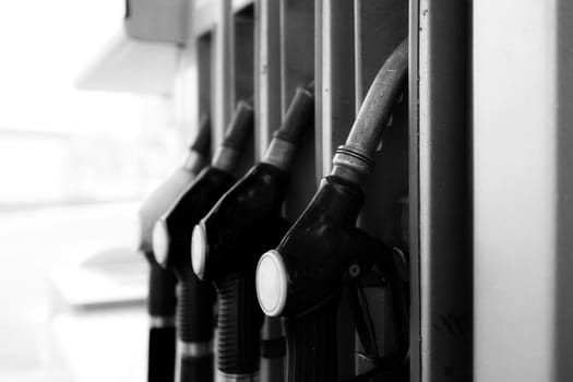 Closeup refuel gasoline in gas-station