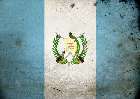 The flag of Guatemala on old and vintage grunge texture