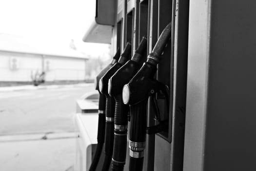 Closeup refuel gasoline in gas-station