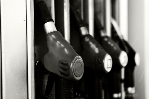 Closeup refuel gasoline in gas-station