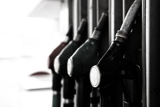 Closeup refuel gasoline in gas-station