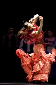 CHENGDU - DEC 28: Flamenco Dance Drama "Carmen" performed by The Ballet Troupe of Spanish Rafael Aguilar(Ballet Teatro Espanol de Rafael Aguilar) at JINCHENG theater DEC 28, 2008 in Chengdu, China.