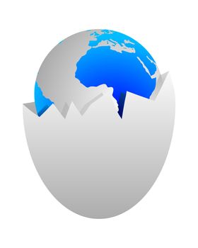 World in egg shell