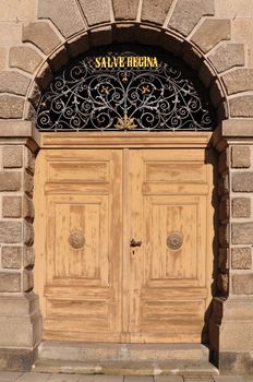 Portal of church Maria Himmelfahrt in Deggendorf, Bavaria