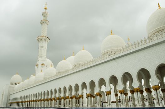 Grand Mosque with white marble in Abu Dhabi