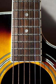 closeup of a guitar