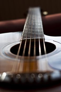 closeup of a guitar