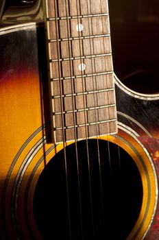closeup of a guitar