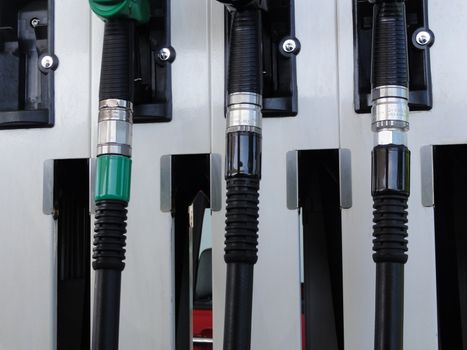Close up photo of petrol pumps