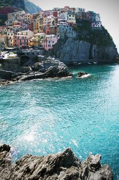 View of Manarola in Italy