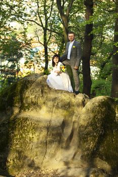 just married on the nature