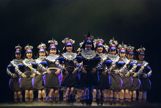 CHENGDU - DEC 11: chinese national group dance performed by Guiyang Bureau of Cultural Affairs at JINCHENG theater in the 7th national dance competition of 
china on DEC 11,2007 in Chengdu, China.