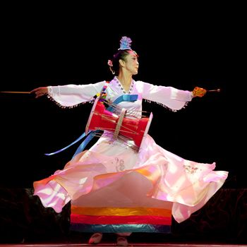 CHENGDU - SEP 28: Korean ethnic dance in the 6th Sichuan minority nationality culture festival at JINJIANG theater.Sep 28,2010 in Chengdu, China.