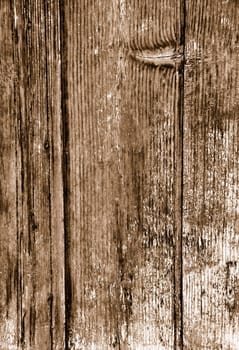 Old grungy craced wood background. Sepia