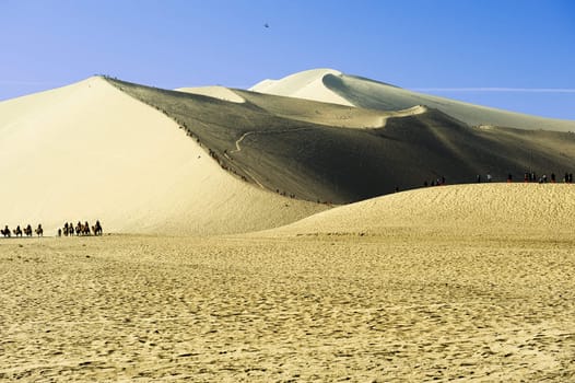 The sand dunes on desert