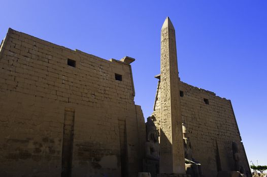 obelisk in front of Luxor temple in Luxor,Egypt