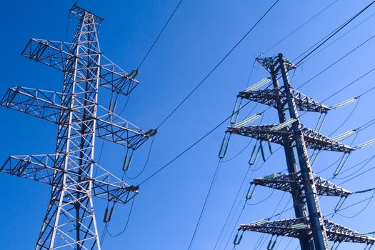 Power transmission tower carrying electricity from different parts of country