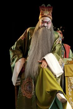 chinese traditional opera actor with theatrical costume