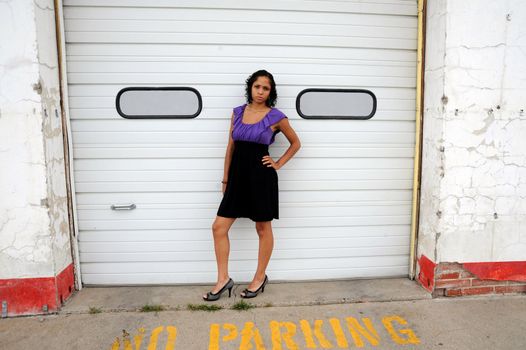 African american female beauty outside.