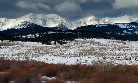 The Bridger Mountains in winter, Gallatin County, Montana, USA
