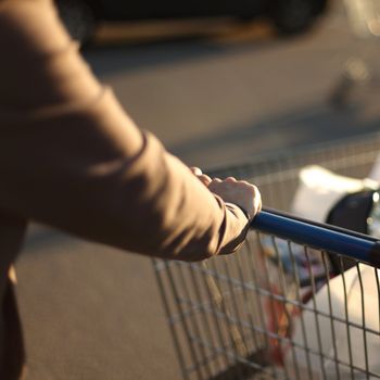 take cart in hands go shoping