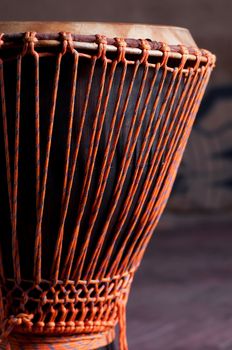 Close up of the Djembe head