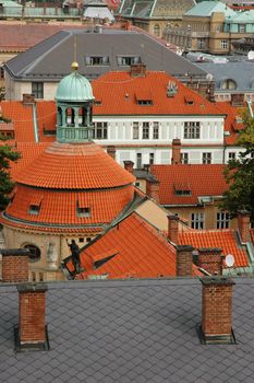The roofs in Old Town, Prague, Czech Republic