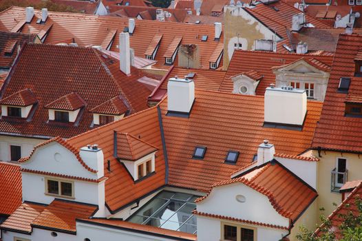 The roofs in Lesser Town, Prague, Czech Republic