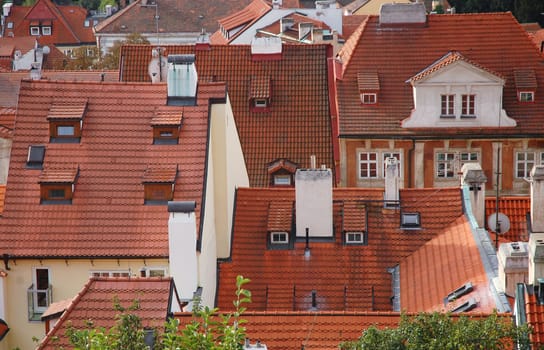 The roofs in Lesser Town, Prague, Czech Republic