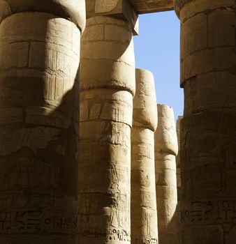 grand columns in Karnak temple in Luxor,Egypt