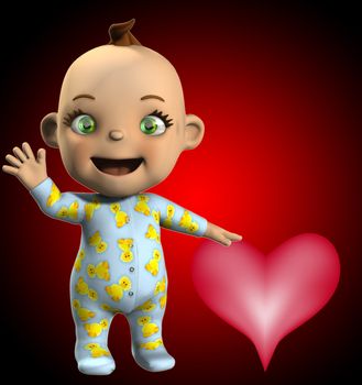 Baby With Love Heart