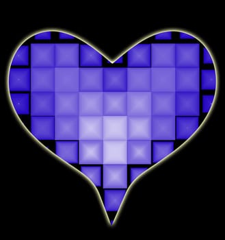 Heart made out of lots of squares.