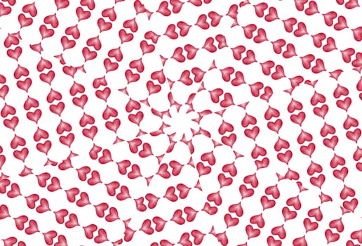 Lots of hearts in a simple pattern background.