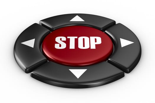 button start on white background. Isolated 3D image