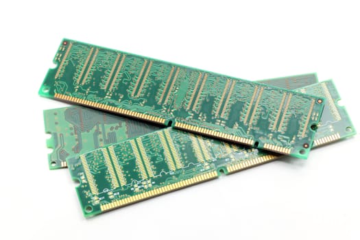 Computer ram memory on white background