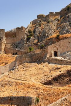 Old fort in Corinth, Greece - archaeology background