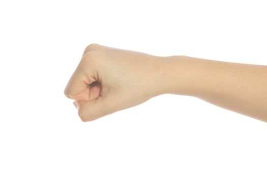 A human fist. All isolated on white background.