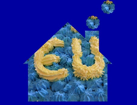 European flag waving in the wind.