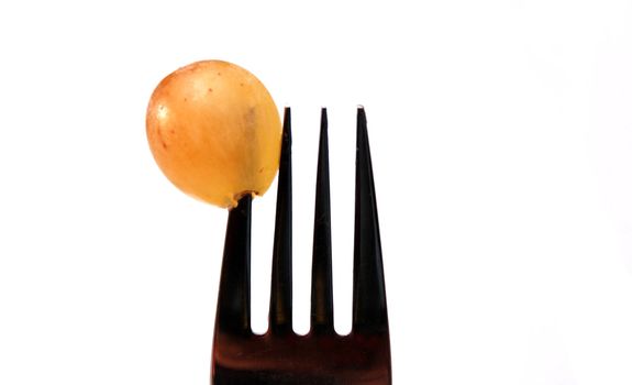 grape on fork