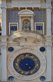 Astronomical Clock Tower. St. Mark's Square (Piazza San Marko), Venice, Italy.