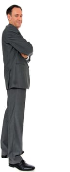 Full length image of a businessman. All on white background.