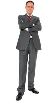 Full length image of a businessman. All on white background.