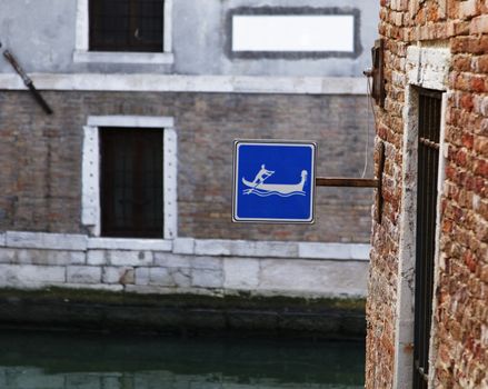 Specific waterway indicator in Venice Italy. 